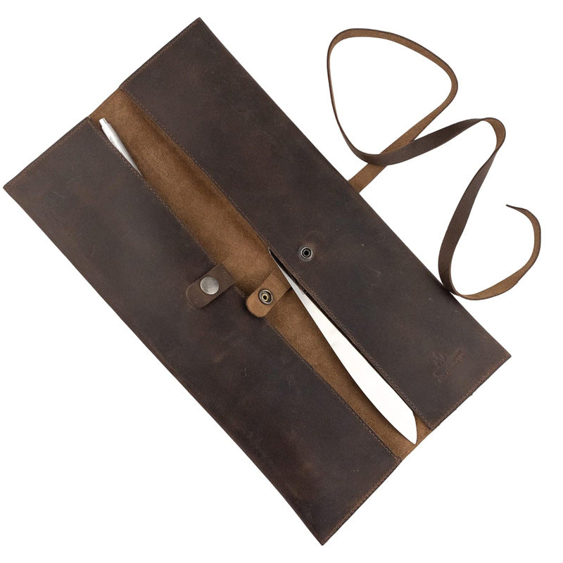 The Chef's Leather Knife Roll - Cowhide Knife Bag for Chefs