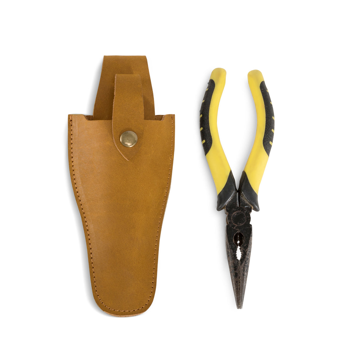 Leather Plier & Pruner Holster - Top-Grain Cowhide Belt Sheath
