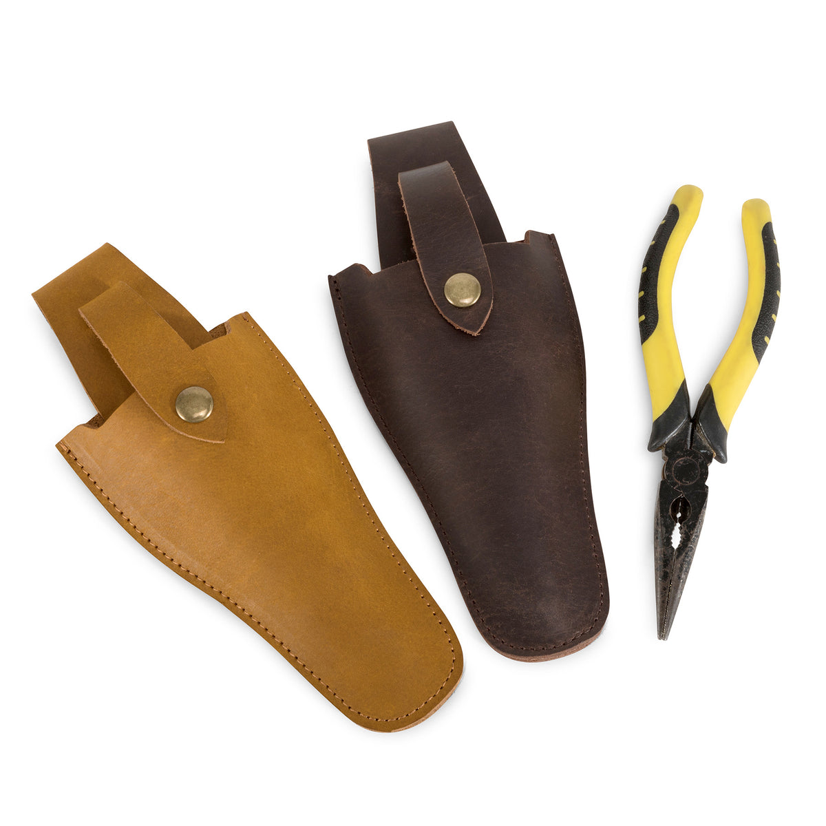 Leather Plier & Pruner Holster - Top-Grain Cowhide Belt Sheath