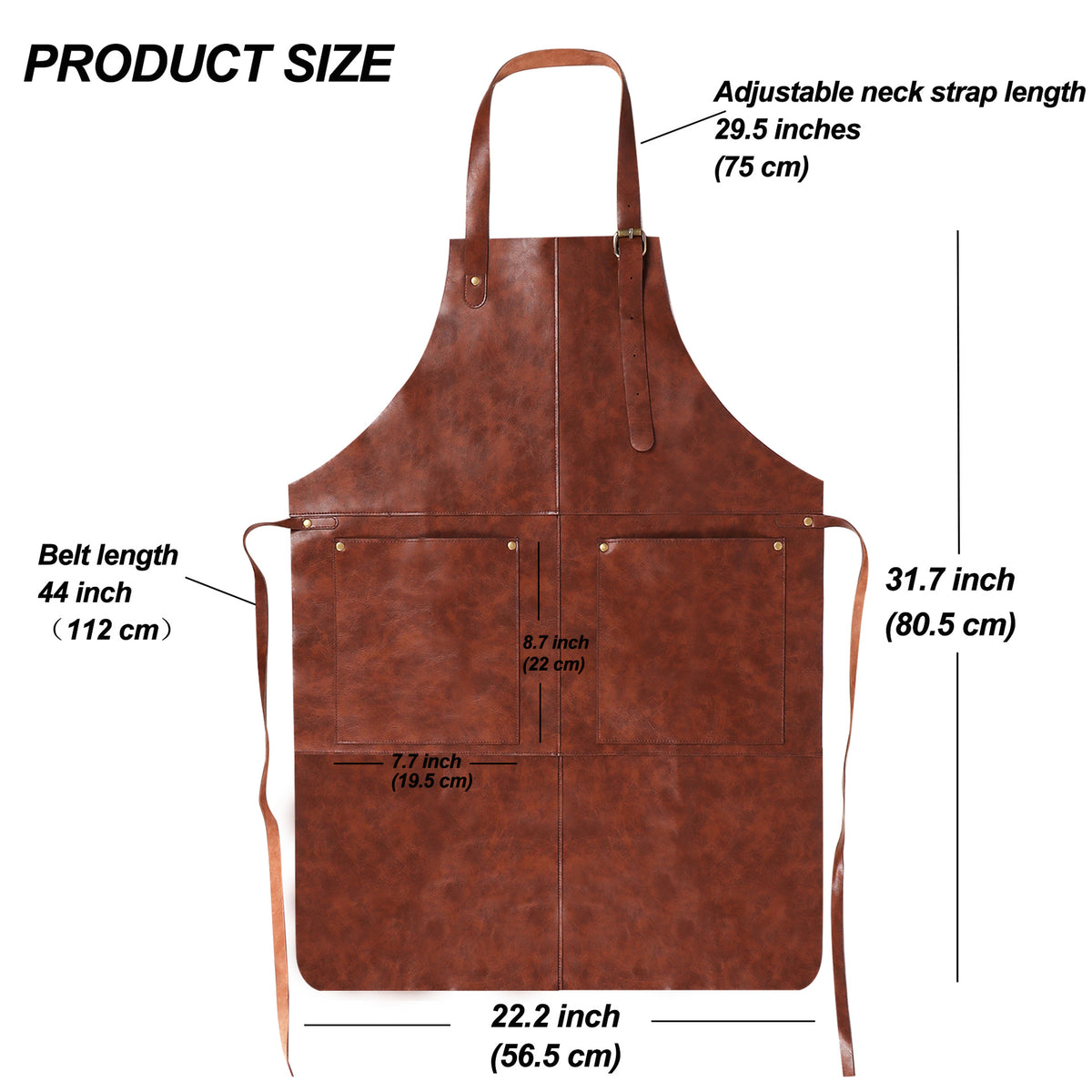 The Workshop Leather Apron - Split Cowhide Apron with Pockets